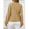 imageCicy Bell Womens Cropped Pea Coat V Neck Short Wool Jackets Vintage Casual Y2K Fall Open Front Blazer with BuckleKhaki