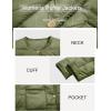 imageCicy Bell Womens Cropped Puffer Jackets Quilted Lightweight Collarless Button Down Warm Winter Coats with PocketsArmy Green