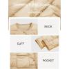 imageCicy Bell Womens Cropped Puffer Jackets Quilted Lightweight Collarless Button Down Warm Winter Coats with PocketsBeige