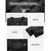 imageCicy Bell Womens Cropped Puffer Jackets Quilted Lightweight Collarless Button Down Warm Winter Coats with PocketsBlack