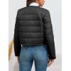 imageCicy Bell Womens Cropped Puffer Jackets Quilted Lightweight Collarless Button Down Warm Winter Coats with PocketsBlack