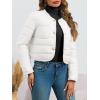imageCicy Bell Womens Cropped Puffer Jackets Quilted Lightweight Collarless Button Down Warm Winter Coats with PocketsWhite