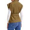 imageCicy Bell Womens Diamond Quilted Puffer Vest Open Front Puffy Sleeveless Jacket Fall Work Casual OuterwearArmy Green