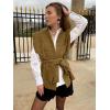 imageCicy Bell Womens Diamond Quilted Puffer Vest Open Front Puffy Sleeveless Jacket Fall Work Casual OuterwearArmy Green