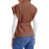 imageCicy Bell Womens Diamond Quilted Puffer Vest Open Front Puffy Sleeveless Jacket Fall Work Casual OuterwearCaramel