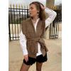 imageCicy Bell Womens Diamond Quilted Puffer Vest Open Front Puffy Sleeveless Jacket Fall Work Casual OuterwearKhaki