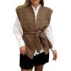 imageCicy Bell Womens Diamond Quilted Puffer Vest Open Front Puffy Sleeveless Jacket Fall Work Casual OuterwearKhaki