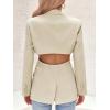 imageCicy Bell Womens Fitted Sexy Blazers Casual Open Front Long Sleeve Trendy Tailored Cut Out Blazer JacketsBeige