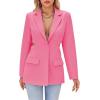 imageCicy Bell Womens Fitted Sexy Blazers Casual Open Front Long Sleeve Trendy Tailored Cut Out Blazer JacketsHot Pink