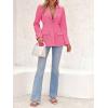 imageCicy Bell Womens Fitted Sexy Blazers Casual Open Front Long Sleeve Trendy Tailored Cut Out Blazer JacketsHot Pink