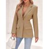 imageCicy Bell Womens Fitted Sexy Blazers Casual Open Front Long Sleeve Trendy Tailored Cut Out Blazer JacketsKhaki