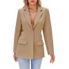 imageCicy Bell Womens Fitted Sexy Blazers Casual Open Front Long Sleeve Trendy Tailored Cut Out Blazer JacketsKhaki
