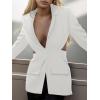 imageCicy Bell Womens Fitted Sexy Blazers Casual Open Front Long Sleeve Trendy Tailored Cut Out Blazer JacketsWhite