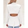imageCicy Bell Womens Fitted Sexy Blazers Casual Open Front Long Sleeve Trendy Tailored Cut Out Blazer JacketsWhite