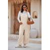 imageCicy Bell Womens Fleece Overalls Warm Winter Loose Fit Fuzzy Jumpsuits Casual Adjustable Strap Bib Travel OutfitsBeige