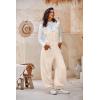 imageCicy Bell Womens Fleece Overalls Warm Winter Loose Fit Fuzzy Jumpsuits Casual Adjustable Strap Bib Travel OutfitsBeige
