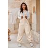 imageCicy Bell Womens Fleece Overalls Warm Winter Loose Fit Fuzzy Jumpsuits Casual Adjustable Strap Bib Travel OutfitsBeige