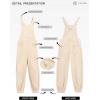 imageCicy Bell Womens Fleece Overalls Warm Winter Loose Fit Fuzzy Jumpsuits Casual Adjustable Strap Bib Travel OutfitsBeige