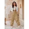 imageCicy Bell Womens Fleece Overalls Warm Winter Loose Fit Fuzzy Jumpsuits Casual Adjustable Strap Bib Travel OutfitsKhaki