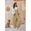 imageCicy Bell Womens Fleece Overalls Warm Winter Loose Fit Fuzzy Jumpsuits Casual Adjustable Strap Bib Travel OutfitsKhaki