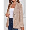 imageCicy Bell Womens Sequin Shiny Blazer Casual Laple Long Sleeve Sparkly Party Jackets BlazerChampagne Gold