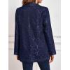 imageCicy Bell Womens Sequin Shiny Blazer Casual Laple Long Sleeve Sparkly Party Jackets BlazerNavy