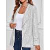 imageCicy Bell Womens Sequin Shiny Blazer Casual Laple Long Sleeve Sparkly Party Jackets BlazerWhite