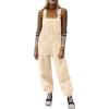 imageCicy Bell Womens Fleece Overalls Warm Winter Loose Fit Fuzzy Jumpsuits Casual Adjustable Strap Bib Travel OutfitsBeige