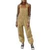 imageCicy Bell Womens Fleece Overalls Warm Winter Loose Fit Fuzzy Jumpsuits Casual Adjustable Strap Bib Travel OutfitsKhaki