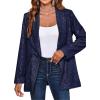imageCicy Bell Womens Sequin Shiny Blazer Casual Laple Long Sleeve Sparkly Party Jackets BlazerNavy