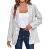 imageCicy Bell Womens Sequin Shiny Blazer Casual Laple Long Sleeve Sparkly Party Jackets BlazerWhite