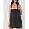 imageCicy Bell Womens Denim Overall Dress Cute Summer Mini Jean Dress Adjustable Strap Loose Fit Short JumperBlack