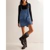 imageCicy Bell Womens Denim Overall Dress Cute Summer Mini Jean Dress Adjustable Strap Loose Fit Short JumperBlue