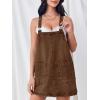 imageCicy Bell Womens Denim Overall Dress Cute Summer Mini Jean Dress Adjustable Strap Loose Fit Short JumperBrown