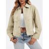 imageCicy Bell Womens Faux Leather Bomber Jackets Button Down Vintage Casual Moto Coats Loose Fit Fall Fashion OuterwearApricot