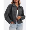 imageCicy Bell Womens Faux Leather Bomber Jackets Button Down Vintage Casual Moto Coats Loose Fit Fall Fashion OuterwearBlack
