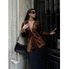 imageCicy Bell Womens Sexy Tie Front Satin Shirts Deep V Neck Silk Club Tops Long Sleeve Y2k Going Out BlouseCoffee