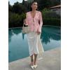 imageCicy Bell Womens Sexy Tie Front Satin Shirts Deep V Neck Silk Club Tops Long Sleeve Y2k Going Out BlousePink