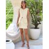 imageCicy Bell Womens Summer 2 Piece Outfits Crew Neck Sleeveless Fitted Blazer Vest Matching Sets Work Mini Skirt Suit SetsBeige