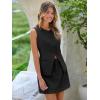 imageCicy Bell Womens Summer 2 Piece Outfits Crew Neck Sleeveless Fitted Blazer Vest Matching Sets Work Mini Skirt Suit SetsBlack