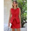 imageCicy Bell Womens Summer 2 Piece Outfits Crew Neck Sleeveless Fitted Blazer Vest Matching Sets Work Mini Skirt Suit SetsRed