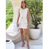 imageCicy Bell Womens Summer 2 Piece Outfits Crew Neck Sleeveless Fitted Blazer Vest Matching Sets Work Mini Skirt Suit SetsWhite