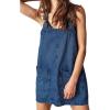 imageCicy Bell Womens Denim Overall Dress Cute Summer Mini Jean Dress Adjustable Strap Loose Fit Short JumperBlue