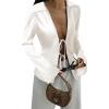 imageCicy Bell Womens Sexy Tie Front Satin Shirts Deep V Neck Silk Club Tops Long Sleeve Y2k Going Out BlouseWhite
