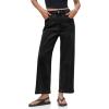 imageCicy Bell Womens Baggy Horseshoe Jeans Boyfriend Wide Leg Vintage Mid Rise Cropped Denim PantsBlack