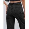 imageCicy Bell Womens Baggy Horseshoe Jeans Boyfriend Wide Leg Vintage Mid Rise Cropped Denim PantsBlack