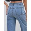 imageCicy Bell Womens Baggy Horseshoe Jeans Boyfriend Wide Leg Vintage Mid Rise Cropped Denim PantsBlue