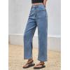 imageCicy Bell Womens Baggy Horseshoe Jeans Boyfriend Wide Leg Vintage Mid Rise Cropped Denim PantsBlue