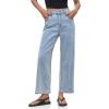 imageCicy Bell Womens Baggy Horseshoe Jeans Boyfriend Wide Leg Vintage Mid Rise Cropped Denim PantsLight Blue