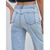imageCicy Bell Womens Baggy Horseshoe Jeans Boyfriend Wide Leg Vintage Mid Rise Cropped Denim PantsLight Blue